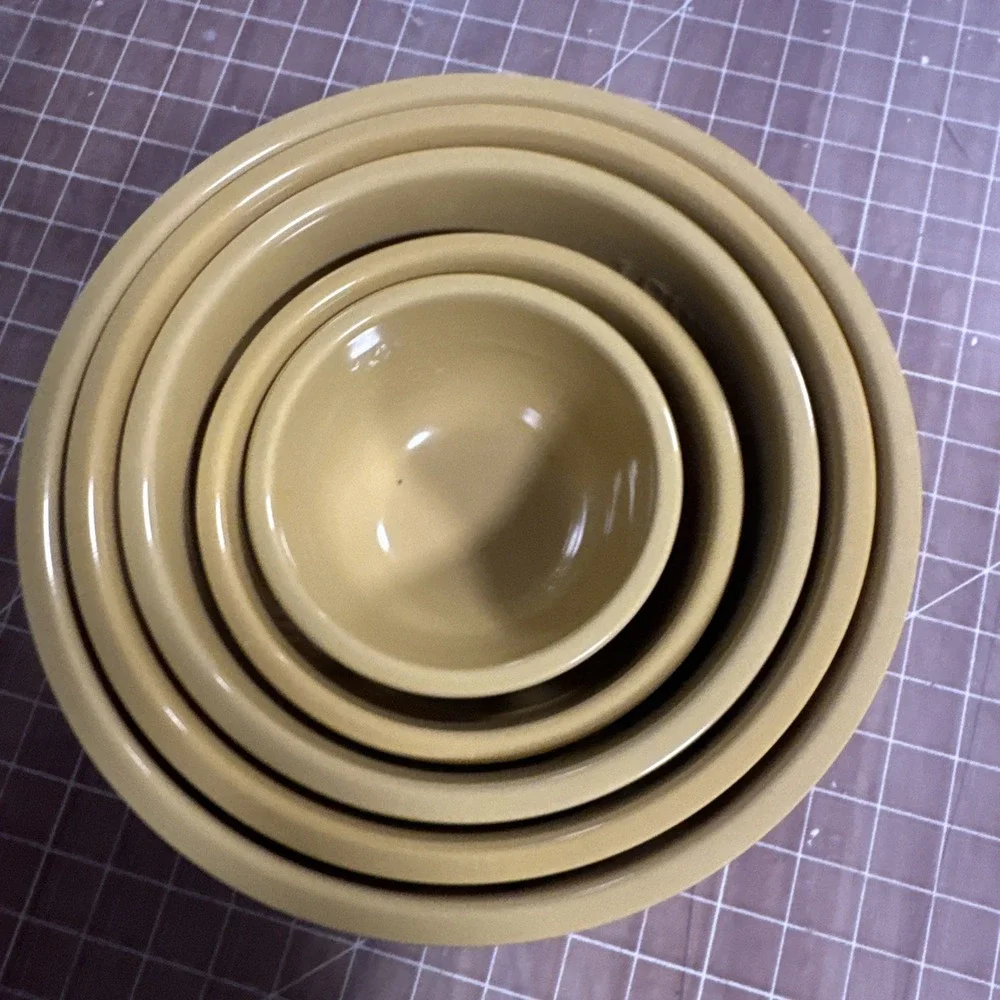 Lot of 5 Melamine Measuring Bowl Nesting Cups Fruit Bowl Design - 1/8 to 2 cups